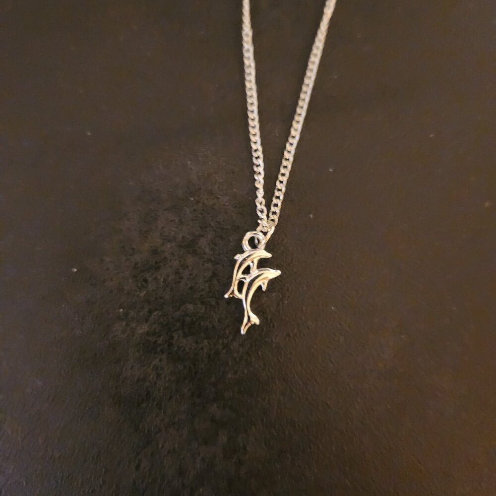 Silver Tiny Dolphin Necklace